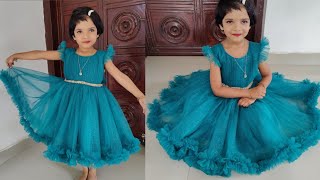 DIY: , Beautiful baby frock cutting and stitching/birthday dress kids 4 to 5 years baby frock /