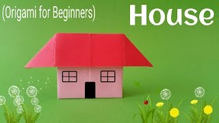 How to fold / make an easy Paper "Standing House" - Origami Tutorial for Beginners