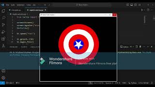 Design of captain America shield using python #python #turtle #turtlegraphics #pythonturtlegraphics