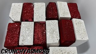 14 Red Dyed \u0026 Plain White Blocks | Oddly Satisfying | ASMR | Sleep Aid