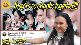 SNSD Girls Generation Reaction || Super Junior & Girls' Generation Moments // part 1 by luxerit