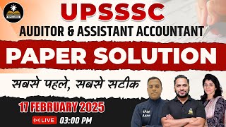 UPSSSC Auditor \u0026 Assistant Accountant 2025 Paper Solution | Paper Analysis | UPSSSC Paper Solution