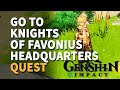 Go to Knights of Favonius headquarters Genshin Impact