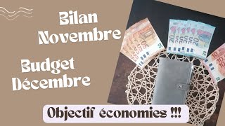 Bilan de novembre et budget prévisionnel pour décembre, 500e épargnés !!