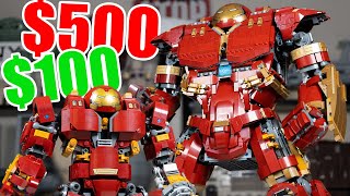 $100 vs $500 LEGO Marvel HULKBUSTER Comparison!