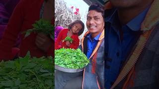 आज बनाए बथुआ का साग 🌿😋 / couple vlog #villagelife