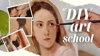 How I study art WITHOUT art school 🌷 self taught artist plan 🌸 Cozy Art Vlog 🎨 #paintwithme