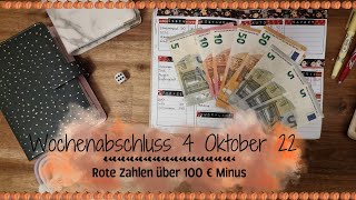 Wochenabschluss 4 Oktober 2022 🎃 Rote Zahlen I Über 100 Minus 👻 I Umschlagmethode