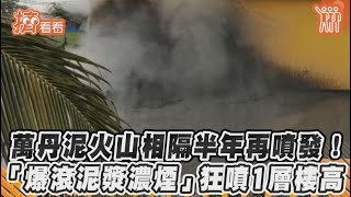 萬丹泥火山相隔半年再噴發! 「爆滾泥漿濃煙」狂噴1層樓高 ｜TVBS新聞｜擠看看#Shorts