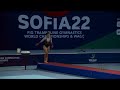 PEETERS Tachina (BEL) W - 2022 Trampoline Worlds, Sofia (BUL) - Q Tumbling Exercise 1