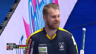 #wmcc2023 Rasmus Wranå crotch double rolls the shooter backward to high corner guard above hog line