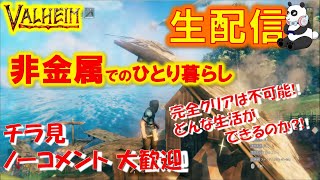 【valheim】#15 雪山装備無しでの無謀な冒険つづき！洞窟を発見できるのか？ 非金属ひとり暮らし 完全クリア不可能確定！ 【6周目】【ミストランド実装まで】