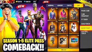 Free Fire I Bought All Season 1 To 5 Elite Pass😨 In 1 Diamonds😍💎 Hip Hop Bundle -Garena Free Fire