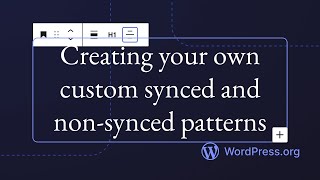 Creating your own custom synced and non-synced patterns