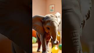 A delightfully playful and adorable elephant calf