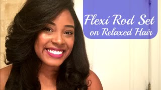 Flexi Rod Curls On Relaxed Hair