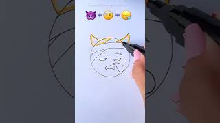 Mix Emoji Drawing || Combine three emojis || Emoji satisfying creative art