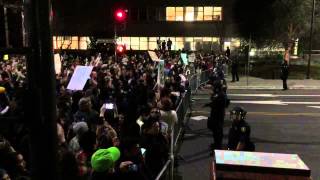 Protesters outside Berkeley Police HQ, 12/8/14