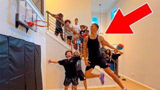 Indoor Mini Hoop Dunk Contest With LIVE CROWD!