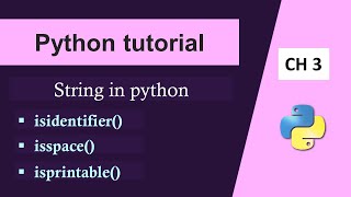 Python Tutorial in Hindi | isidentifier, isprintable, isspace in python | Python Tutorial