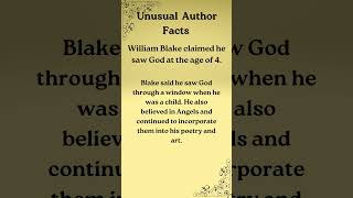 William Blake: Unusual Author Facts #shorts