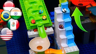 Marble run with stair lift and funnels by Fubeca's Marble Runs