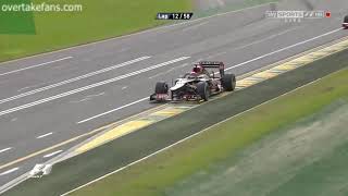 Kimi Raikkonen storms past Sergio Perez - 2013 Australian GP