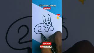 How to draw banni? ll কিভাবে 200 দিয়ে  খরগোসের  ছবি আঁকবে?  ll step by step.