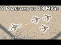 2 Israeli Phantoms vs 28 Egyptian MiGs, 1973 - Animated