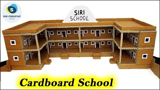 Cardboard School Model | Easy Creative School Project Ideas for School | DIY Cardboard School