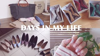 work day and weekend, my foot care 👠gel nails💅what’s in my work bag👜etc…