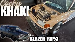 Pulling KHAKI OUT! My 1800 Pound Nitrous Car! \u0026 First Rips in the LS Swapped Blazer On HOLLEY!