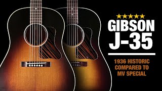 Gibson 1936 J-35 Historic vs J-35 MV Special – Comparing Two Gibson J-35