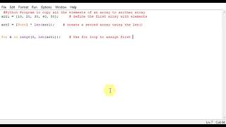 Python Program to copy all the elements of an array to another array