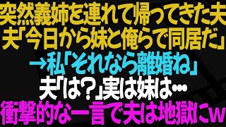 【スカッとする話】突然義妹を連れて帰ってきた夫。夫「しばらく妹は俺らと同居する」→私「それなら離婚で」夫「は？」実は義妹は…【修羅場】【朗読】