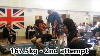 British Unequipped Champs - 262.5kg squat, 172.5kg bench, 350kg deadlft, 785kg/1730lb total at 91.9k