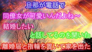 旦那が電話で 同僚女が可愛いんだよね～結婚したい と話してるのを聞いた。離婚届と指輪を置いて家を出た