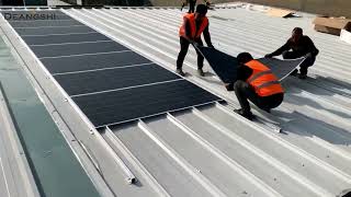 Installation of flexible photovoltaic panels