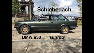 BMW e30 Schiebedach neu beziehen. replacing sunroof interior