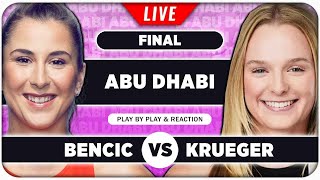 BENCIC vs KRUEGER | WTA Abu Dhabi 2025 | LIVE Tennis Play by Play Stream