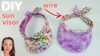 How to make a Sun Visor with Wired Headband  -  Easy DIY Spring Summer Hat