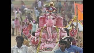 Ganesh Visarjan in Maharashtra : Rare old Archival footage of Bombay's largest festive occasion