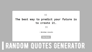 Random Quotes Generator using HTML CSS & Javascript | Coding With Mido