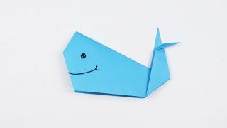 How to make a Paper Whale - Easy Origami Whale instructions - DIY Paper Animal Crafts