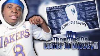 Meek Mill - Letter to Nipsey (feat. Roddy Ricch) [Official Audio Reaction]
