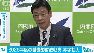 2025年度の基礎的財政収支は赤字　政府が試算(20/01/17)