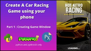 Creating Game Window | Car Racing Game PART 1 | python and pygame | game development | #pyguru
