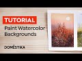 How to Paint different Backgrounds with Watercolor - Tutorial by Sarah Stokes | Domestika English