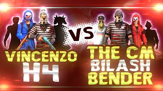 Vincenzo + H-4  vs CM, Bilash \u0026 Bender  || Free Fire Insane Fight in mena Server - Nonstop Gaming