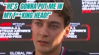 George Russell MAD Response Against Max Verstappen's Accusations and 'Threats'